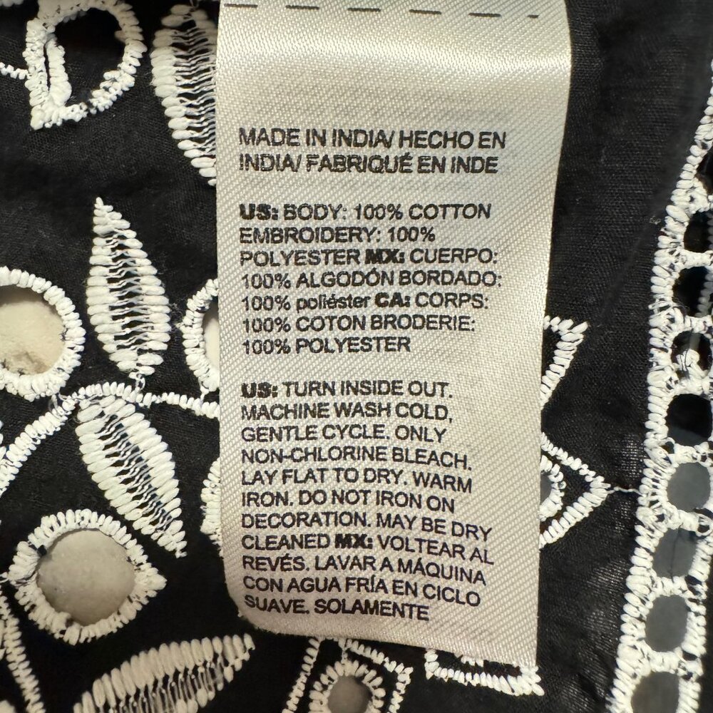 Chico's Monochrome Floral Open Jacket - Picture 6 of 8